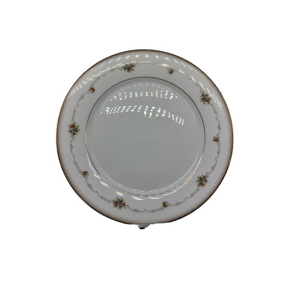 Noritake Dinner Plate 8" Joanne Floral Design 6466 Gold Trim Vtg Discontinued - Picture 4 of 8